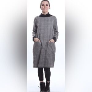 NWT’s Chalet et ceci Fefe Plaid Dress Size Small Lagenlook Oversized